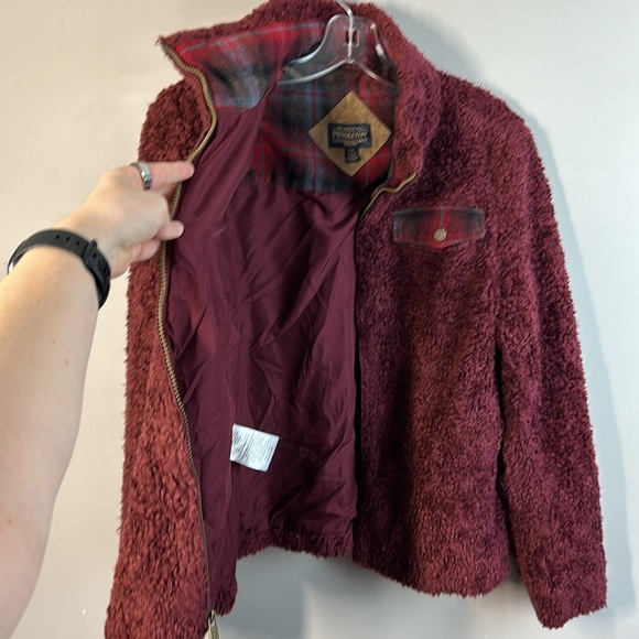 Pendleton Women's Burgundy Sherpa Jacket Size M - Picture 5 of 15